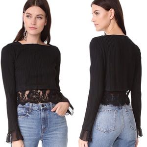 3.1 Phillip Lim Rib Top with Combo Lace NWOT
